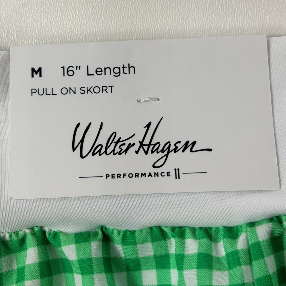 Walter Hagen Performance Green Gingham Pull On Golf Skort Womens Medium 16" NWT - Picture 6 of 9